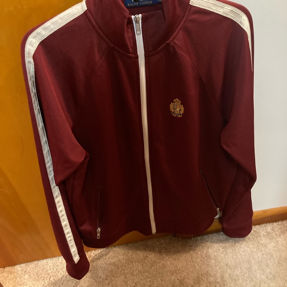Ralph Lauren Maroon Jacket with White Stripes